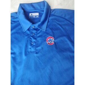 Chicago Cubs MLB Baseball True Fan Polo Mens XL‎ Blue Shirt